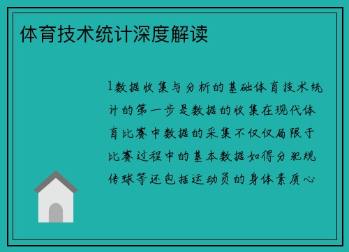 体育技术统计深度解读